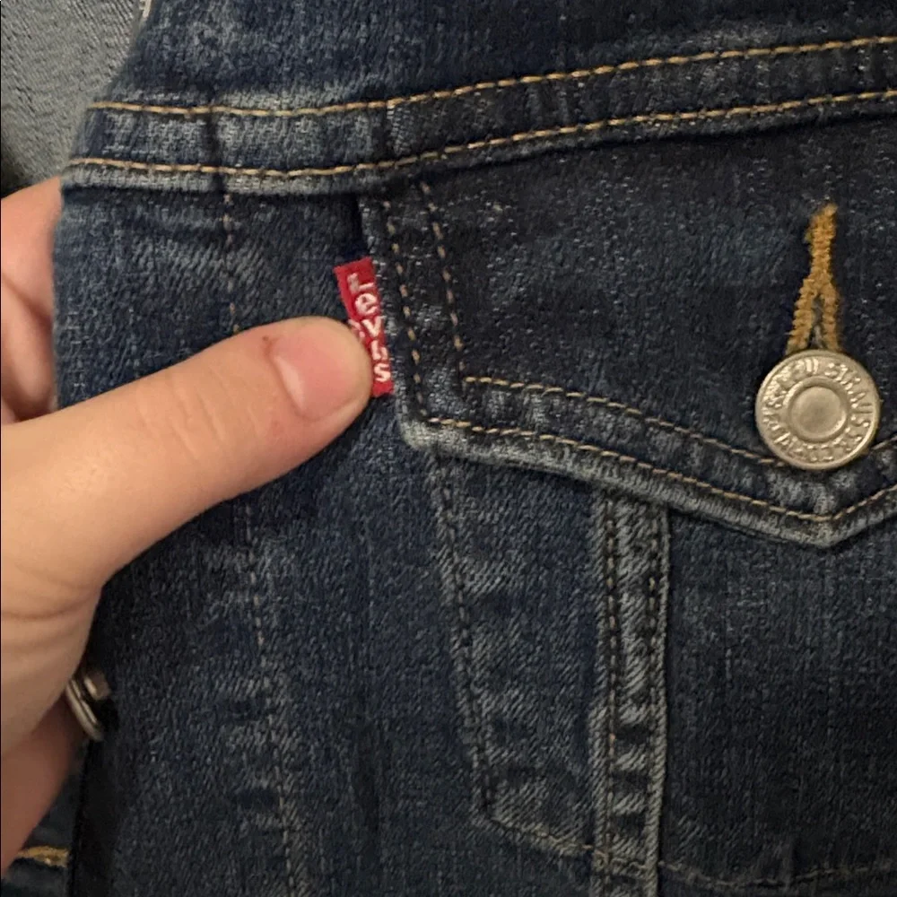 Levi's Dark Blue Denim Jacket Size L - Picture 5 of 12